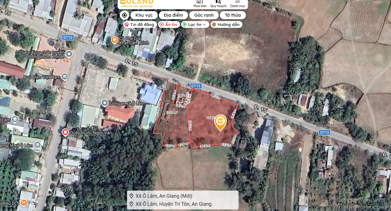 ĐẤT 3640M², NGANG 52M, TRI TÔN, AN GIANG