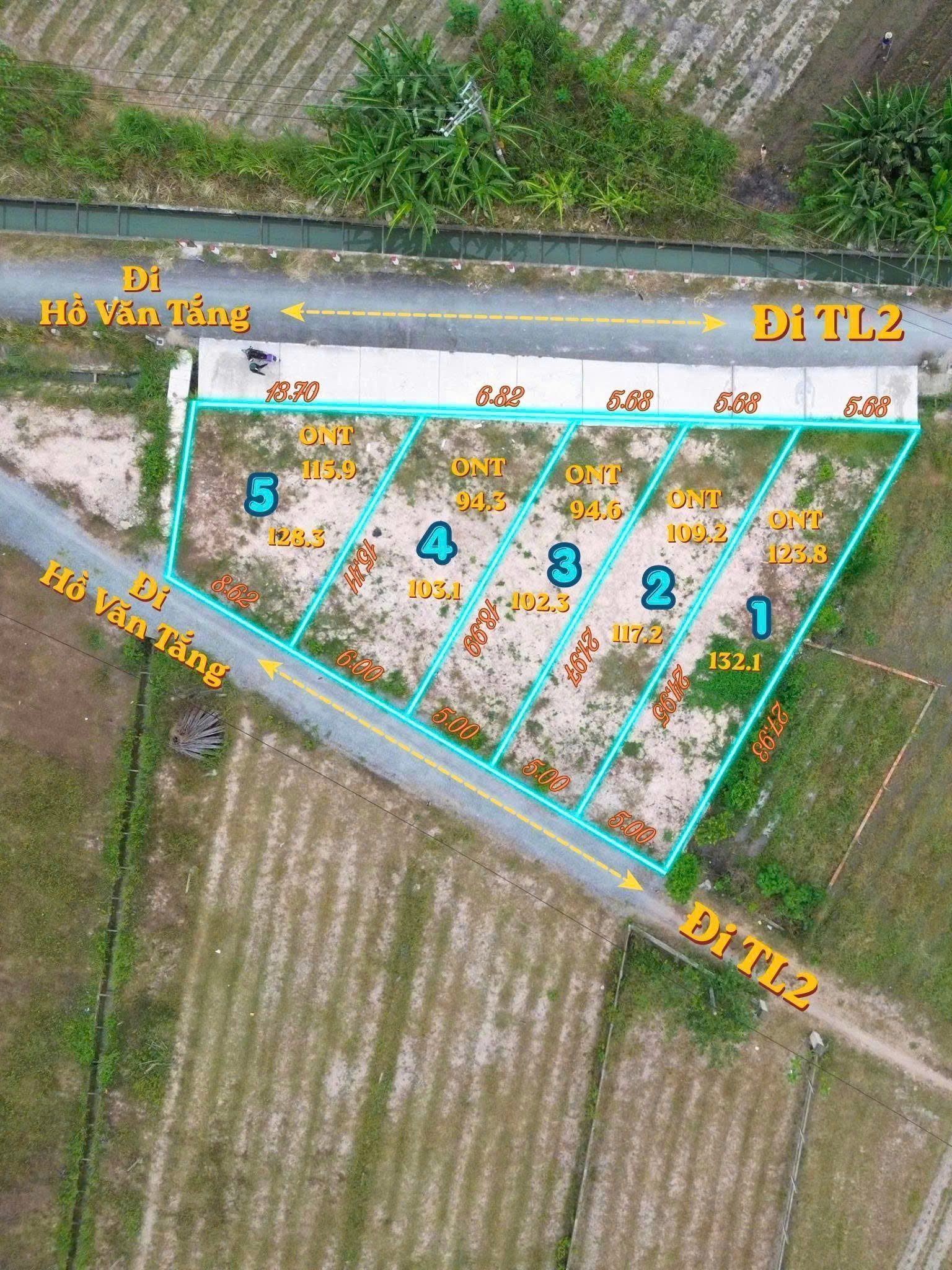 Bán Đất 2MT đường nhựa 103m² thổ cư 103m² giá 1.55 tỷ tại Đường Tỉnh Lộ 2 Xã Tân Phú Trung Huyện Củ Chi TP. Hồ Chí Minh