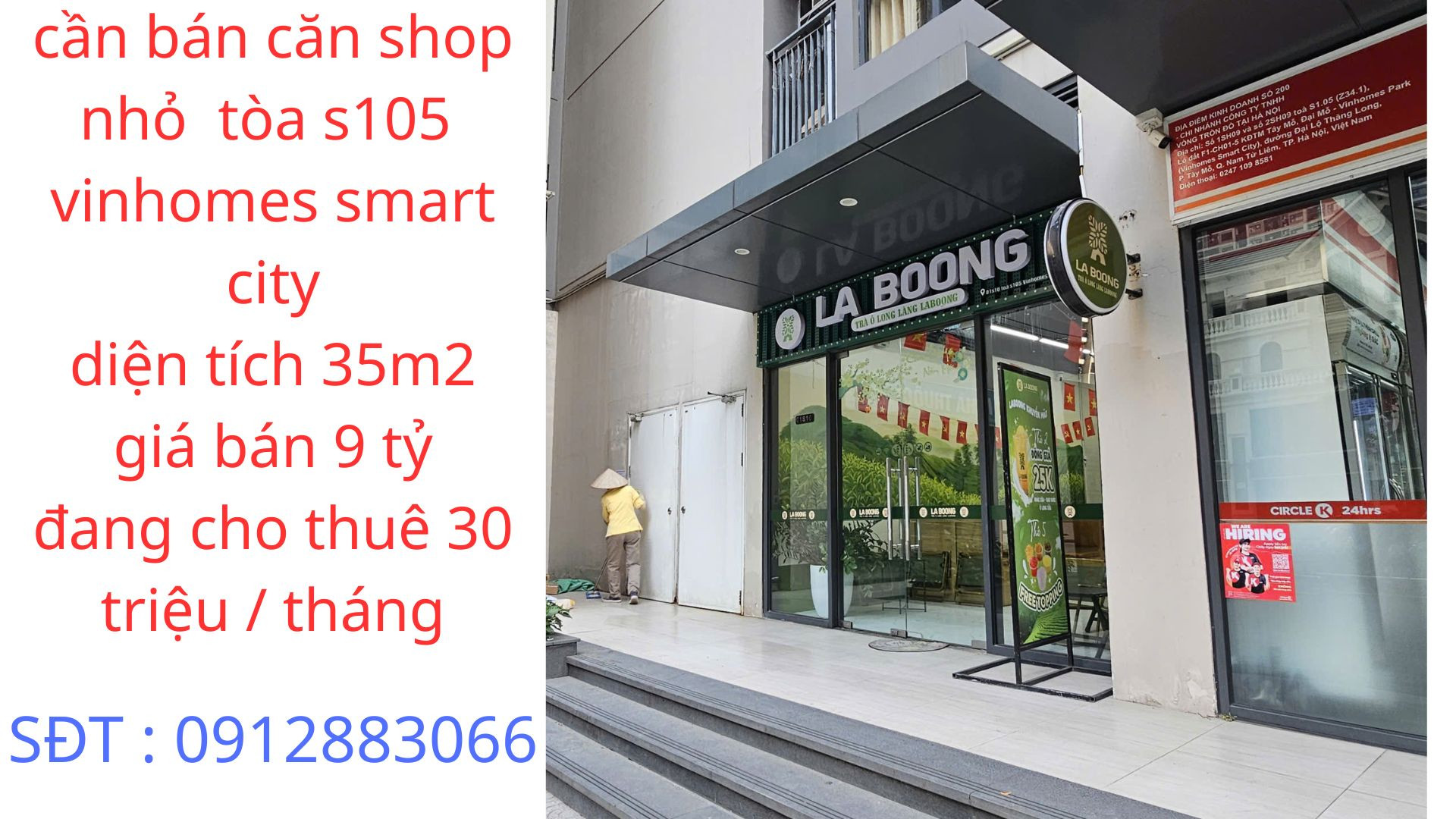 căn shop 35 m2 mặt sảnh dự án vinhomes smart city
