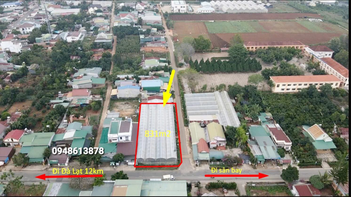 Lô đất Tà Nung- Mặt tiền đường chính 725-✨️831m- đất thổ cư- 12 Tỷ- gần ủy ban, trường học Tà Nung✨️phường Camly Đà Lạt