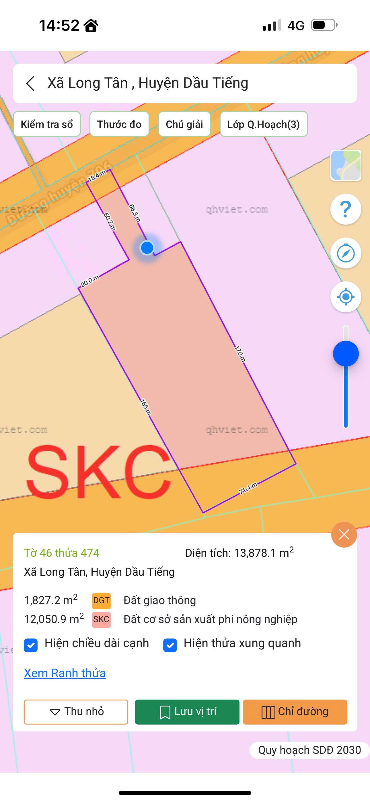 Hơn 1,3 hec mặt tiền DT749D, thuận tiện làm khó xưởng, logistics…quy hoạch SKC