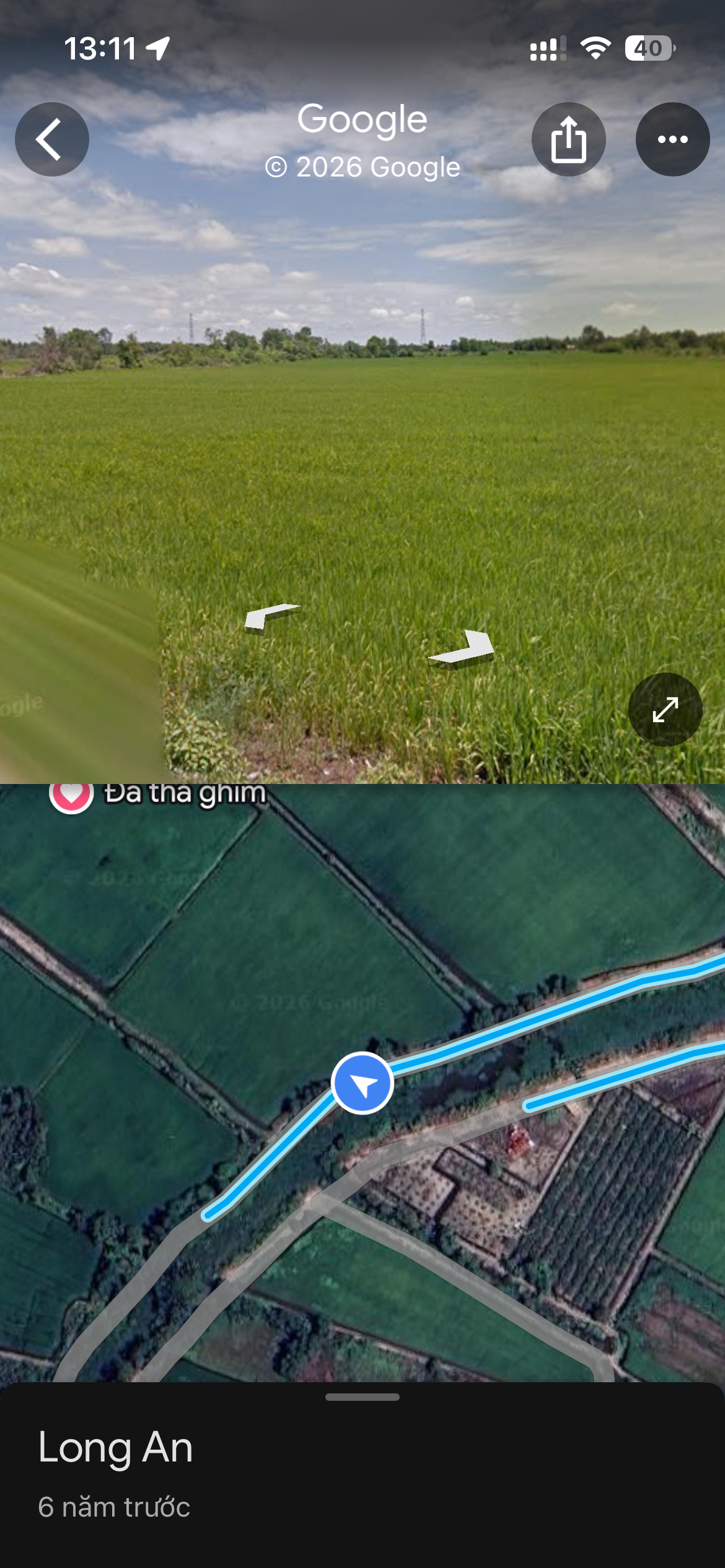Đất lúa, ấp 1A xã Hựu Thạnh (cũ)