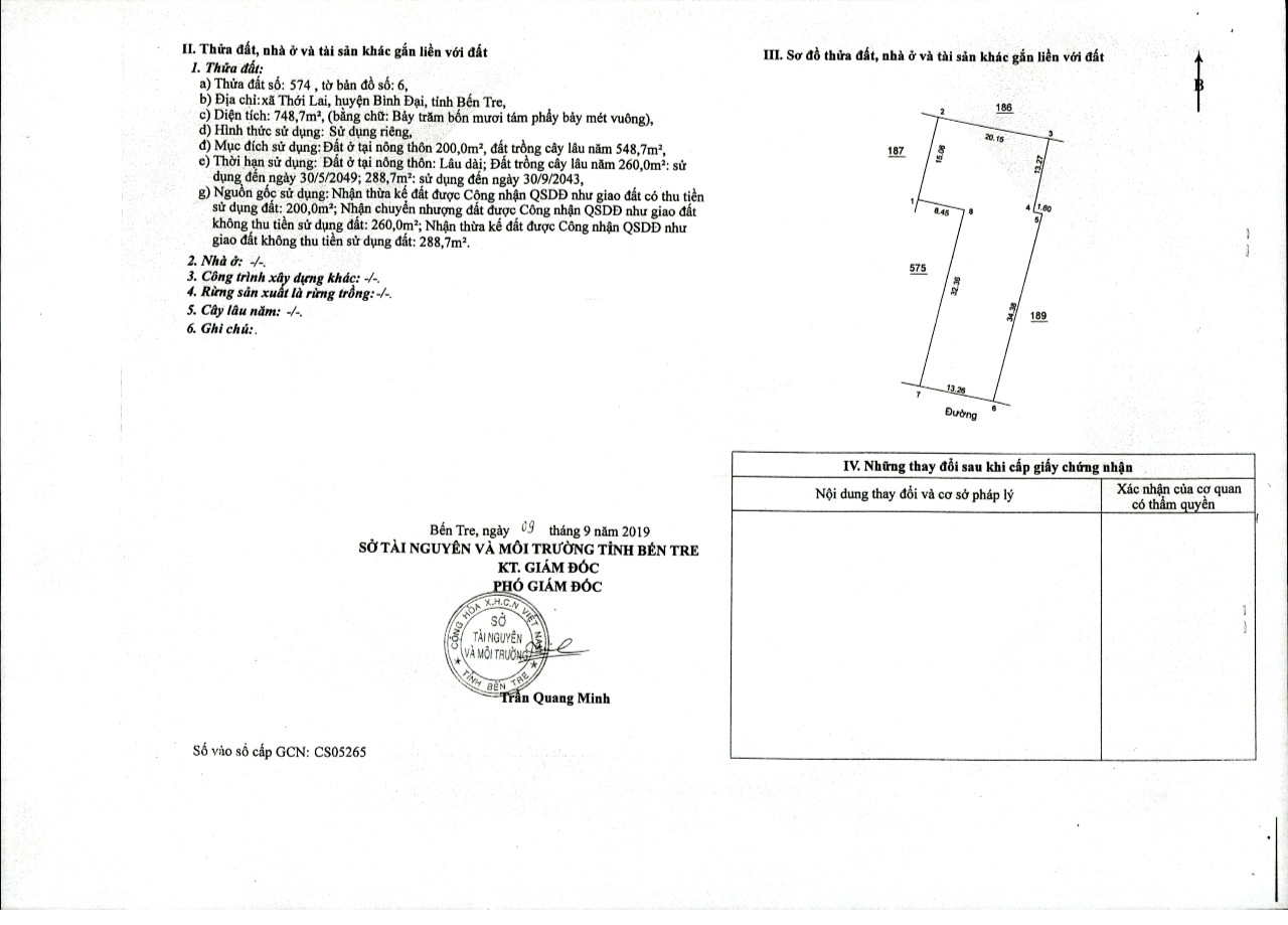 CẦN BÁN GẤP THỬA ĐẤT Ở KÈM NHÀ CẤP 4 (748m2) cách ubnd xã Châu Hưng (Thới Lai cũ) 500m