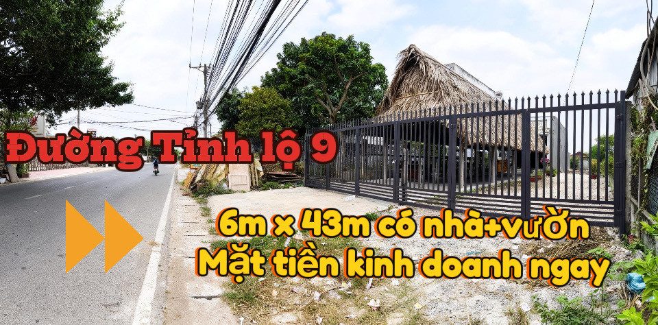 bán gấp 6m ngang nhà sân vườn mặt tiền đường tỉnh lộ 9 mỹ hạnh bắc 4,2tỷ