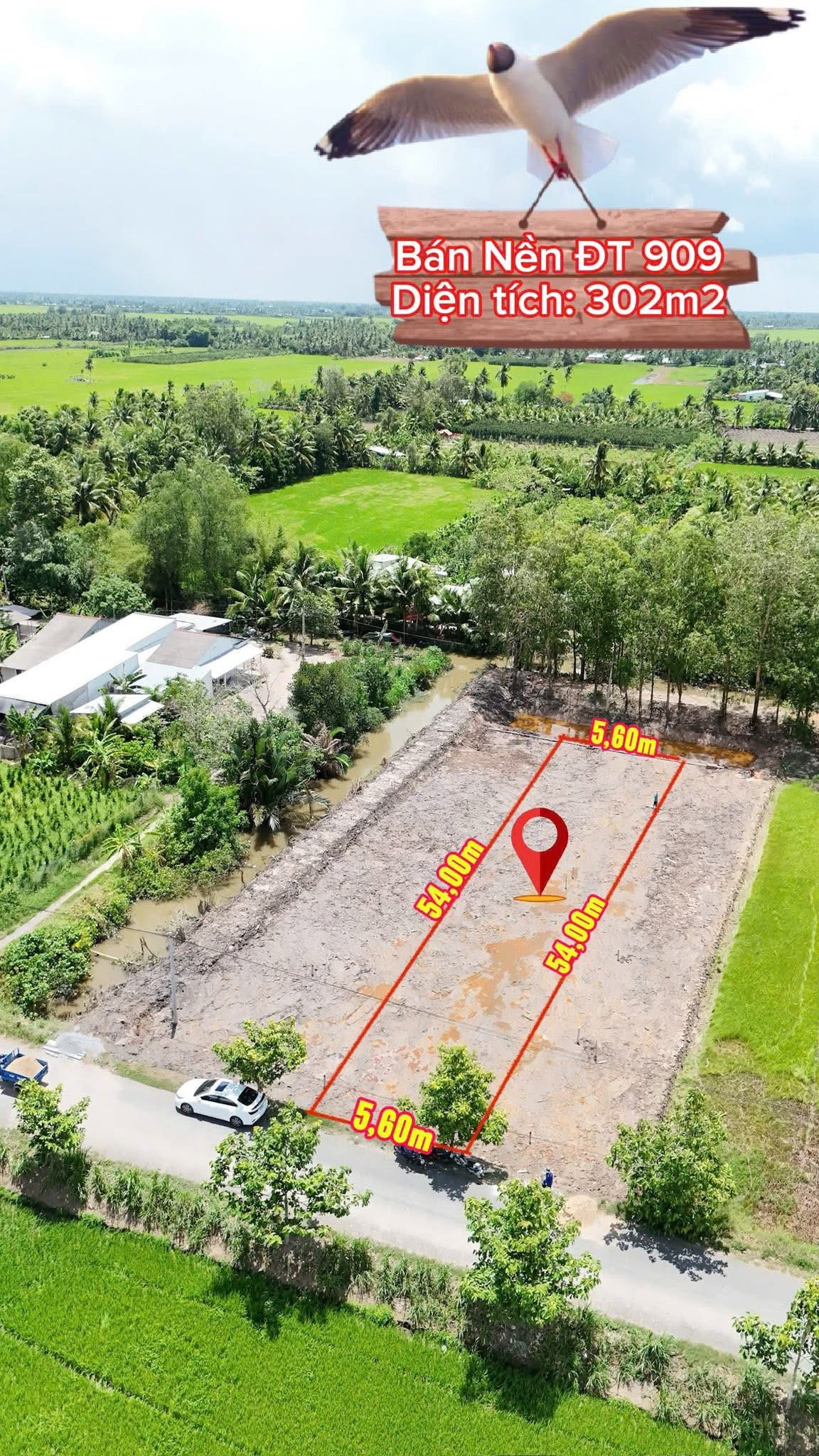 Bán Đất 300m² giá 490 triệu tại Đường Tỉnh lộ 909 Xã Ngãi Tứ Vĩnh Long