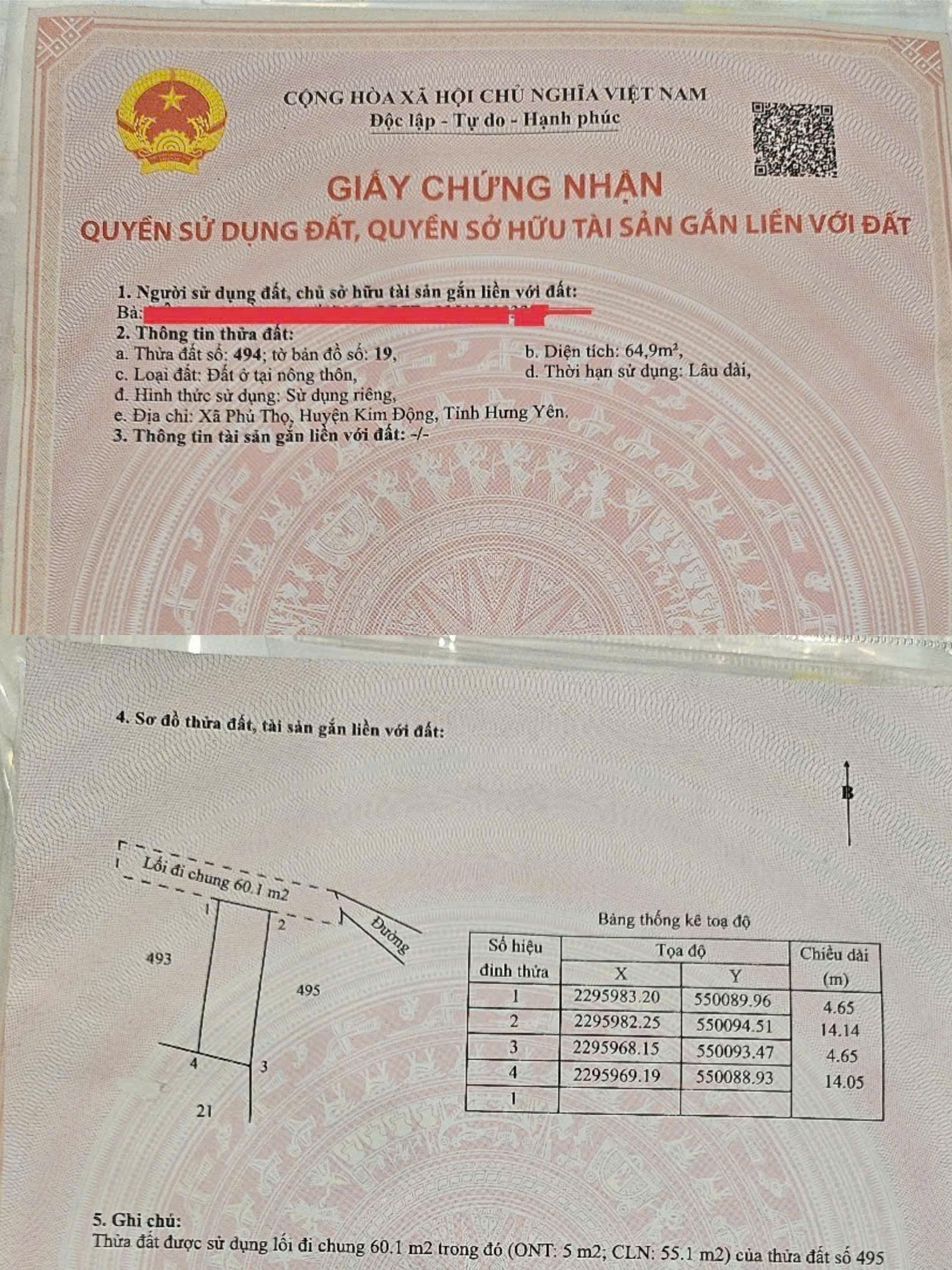 Bán đất 64,9m² ngang 4,6m giá 1.17 tỷ Xã Đức Hợp