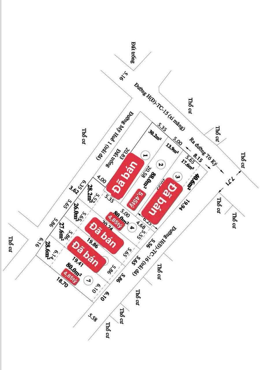 🟥Bán đất Tô Ký vào 80m tới vị trí đẹp Trung Chánh 6,5x20m 130m² có sẵn 100m² thổ cư giá 4.85 tỷ Xã Bà Điểm Mới