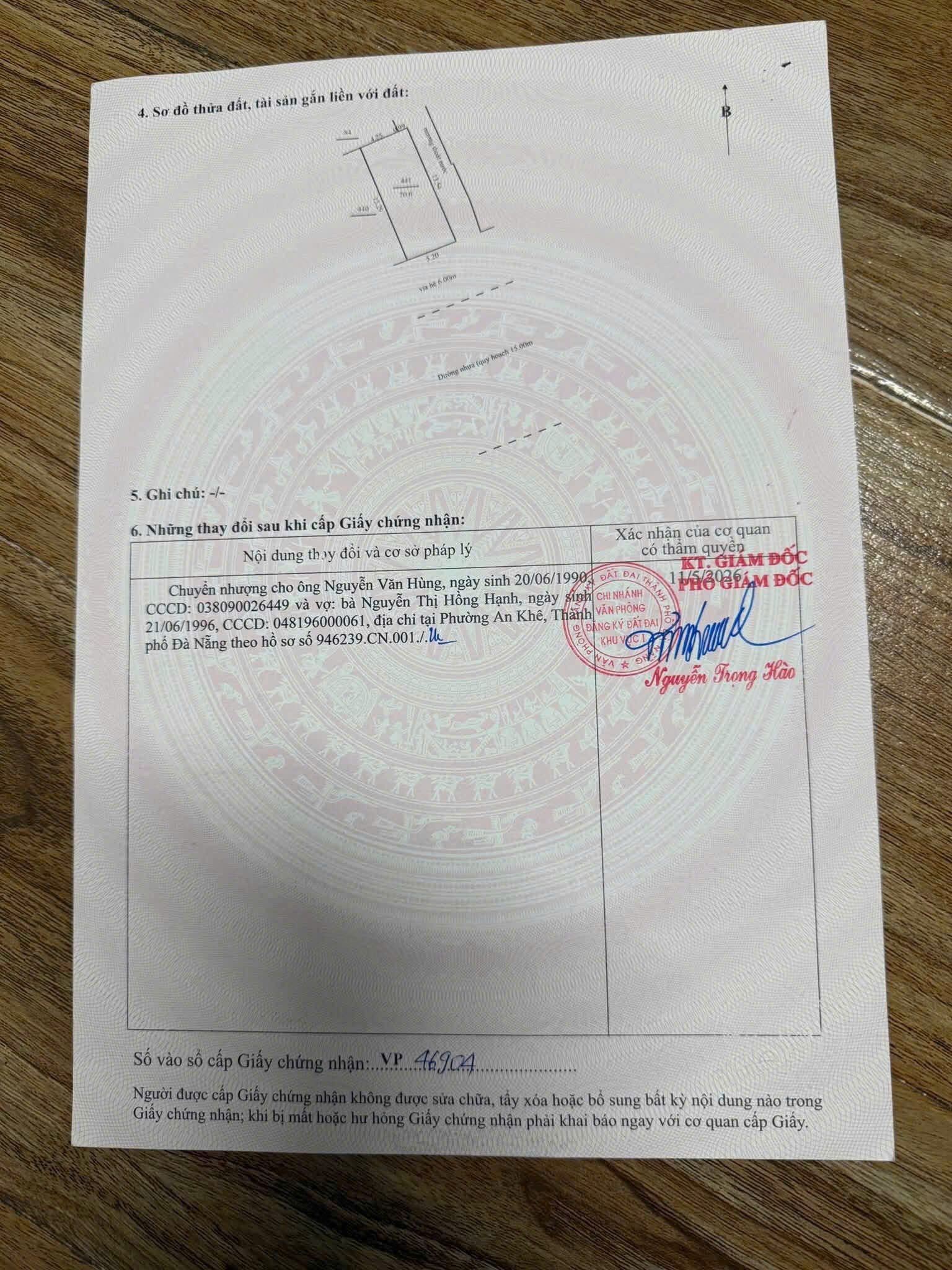 Bán đất mặt tiền gần Tôn Đản - kẹp kiệt, Phường An Khê, Đường 15m, lề 6m, chỉ 5 tỷ 850 Tl
