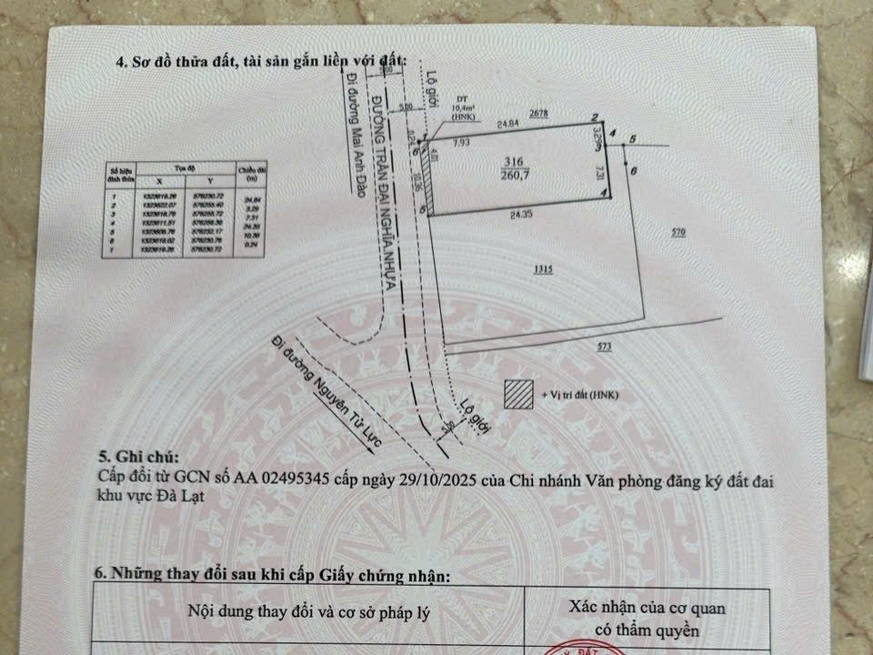Lô đất 260m- Mặt tiền Trần Đại Nghĩa- P8 Đà Lạt💰13 tỷ 5- ngay trung tâm tp, cách Hồ XH 2km