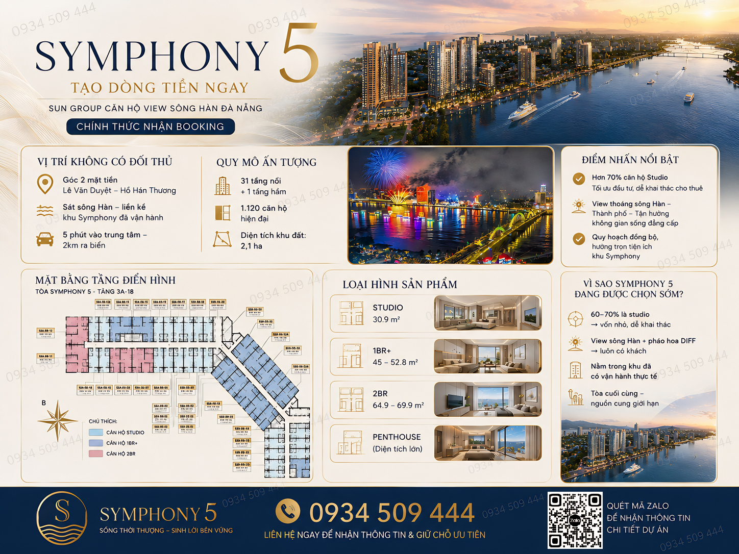 SYMPHONY 5 - TẠO DÒNG TIỀN NGAY-  SUN GROUP CĂN HỘ VIEW SÔNG HÀN ĐÀ NẴNG -  CHÍNH THỨC NHẬN BOOKING