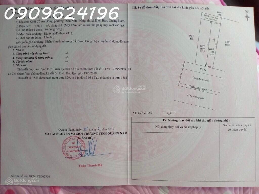 Siêu phẩm - Mặt tiền kinh doanh Trần Thủ Độ (nở hậu 6.88m) - lô đất vàng kề sát ngã tư Thương Tín, Hội An