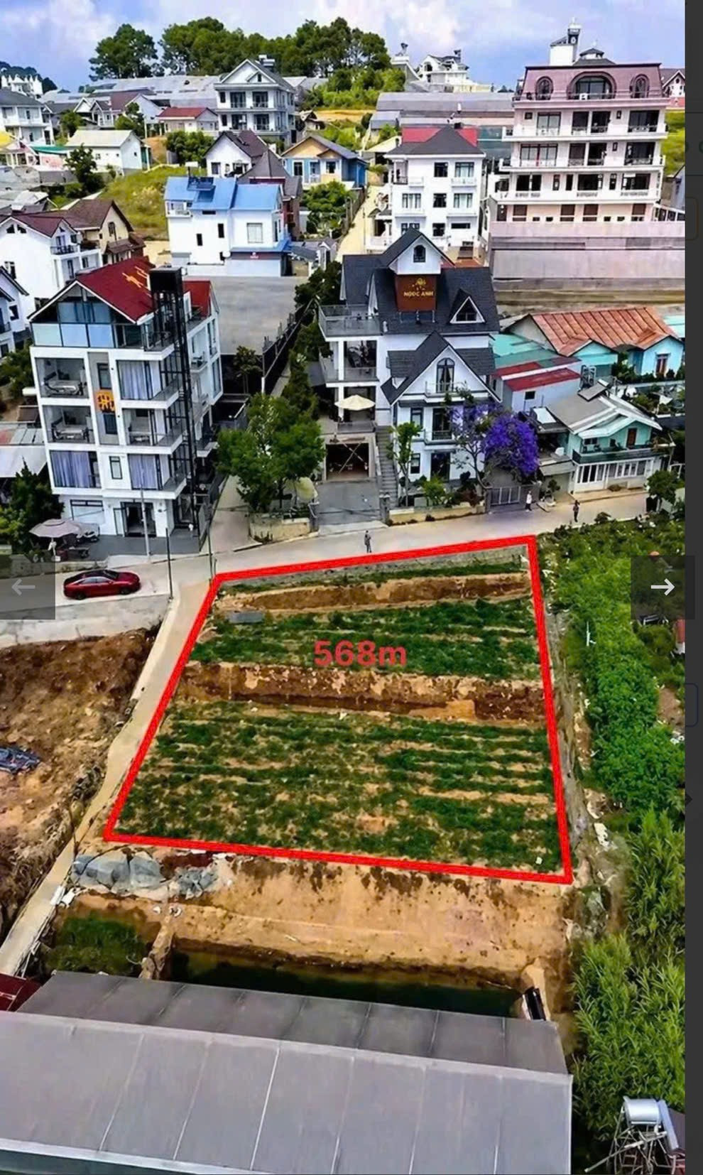 Khuôn đất rộng 568m sẵn 250m đất ở vuông vắn víew đẹp giá tốt tại đường Trịnh Hoài Đức Đà Lạt