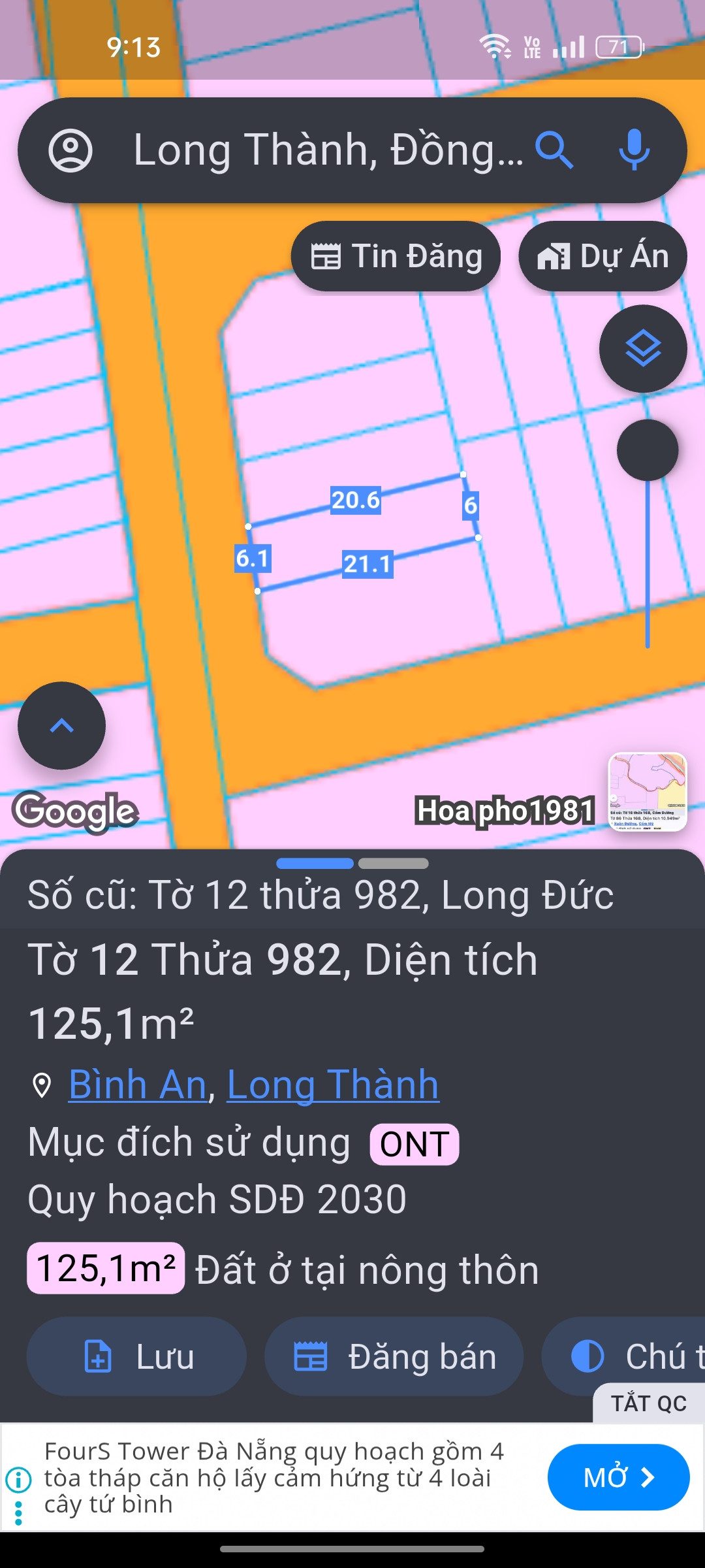 Bán đất 2 lô đất Long Thành, View Hồ Lộc An, gần sân Bay Long Thành