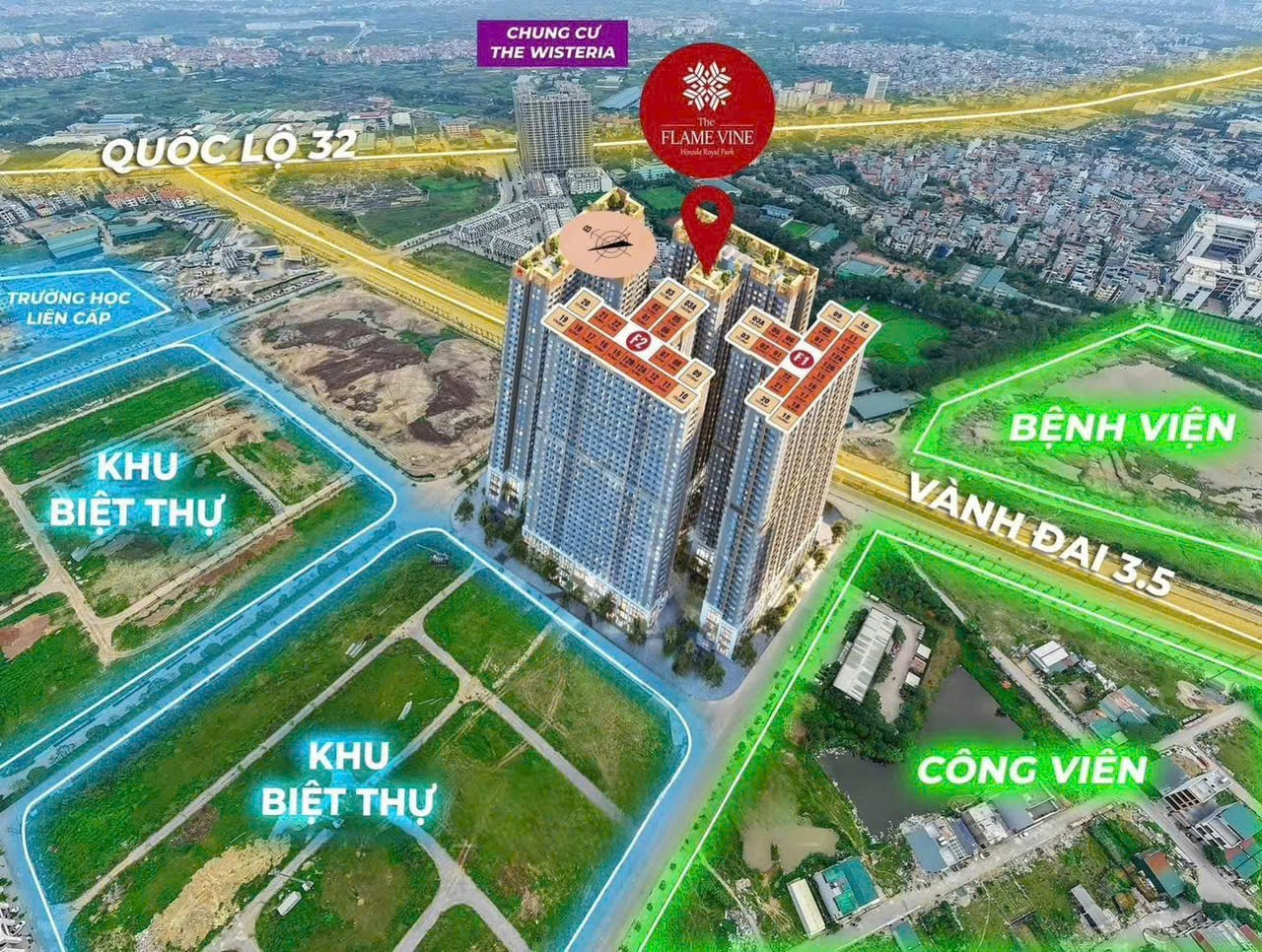 Bán căn hộ 76,5m² ngang 4,5m giá 6.21 tỷ tại Đường Vành Đai 3.5 (Metro 7) tại Di Trạch