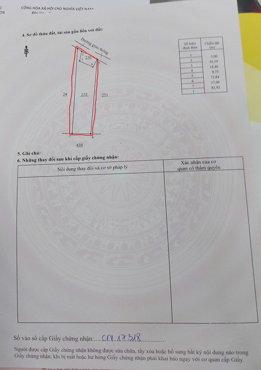 Bán đất 1400m² ngang 17m giá 5.32 tỷ tại Đường Vành Đai 3 Xã Phước An