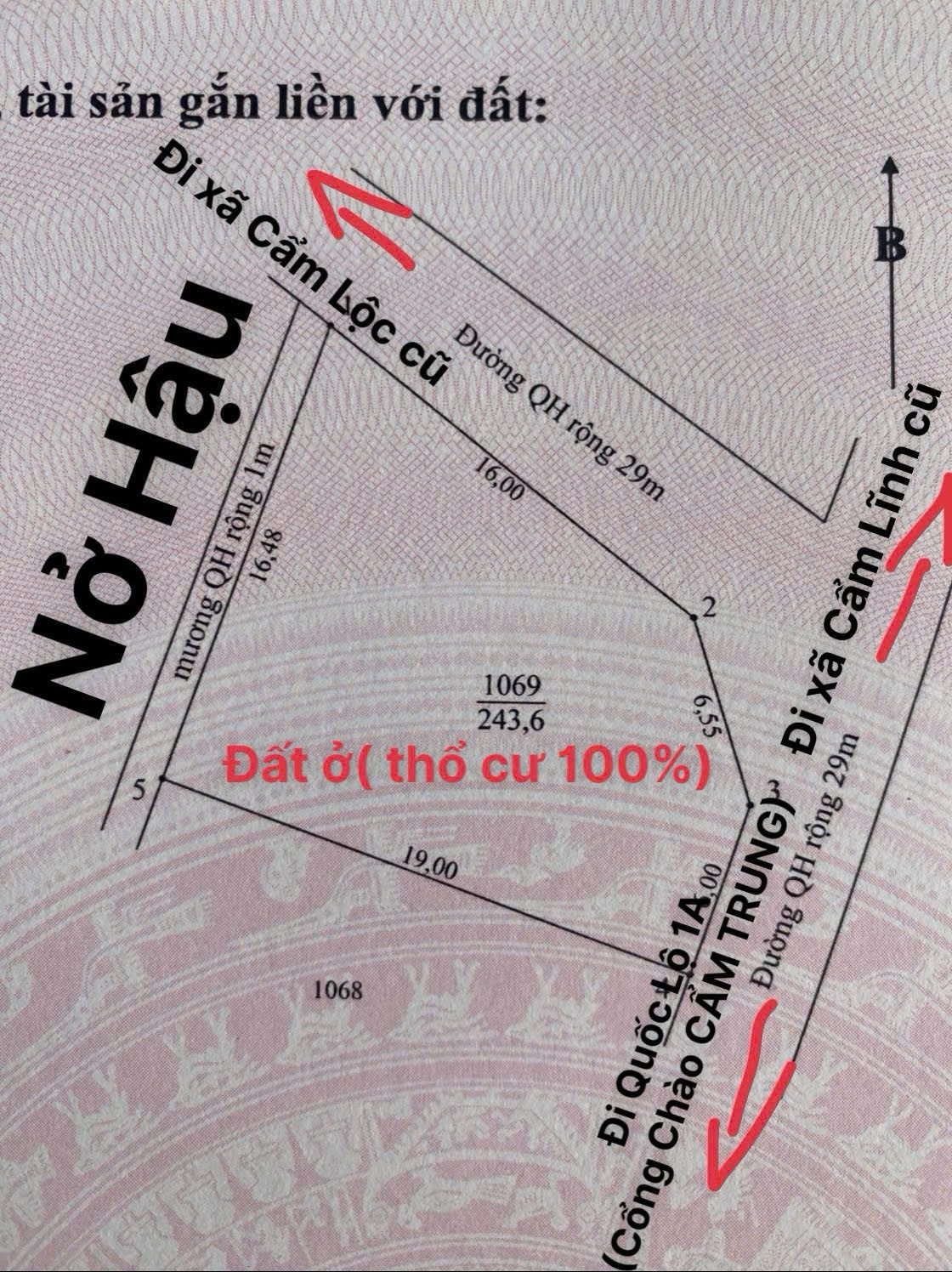 Bán lô góc.2 mặt tiền đều đường 29m Trung Lĩnh full thổ cư . Như hình