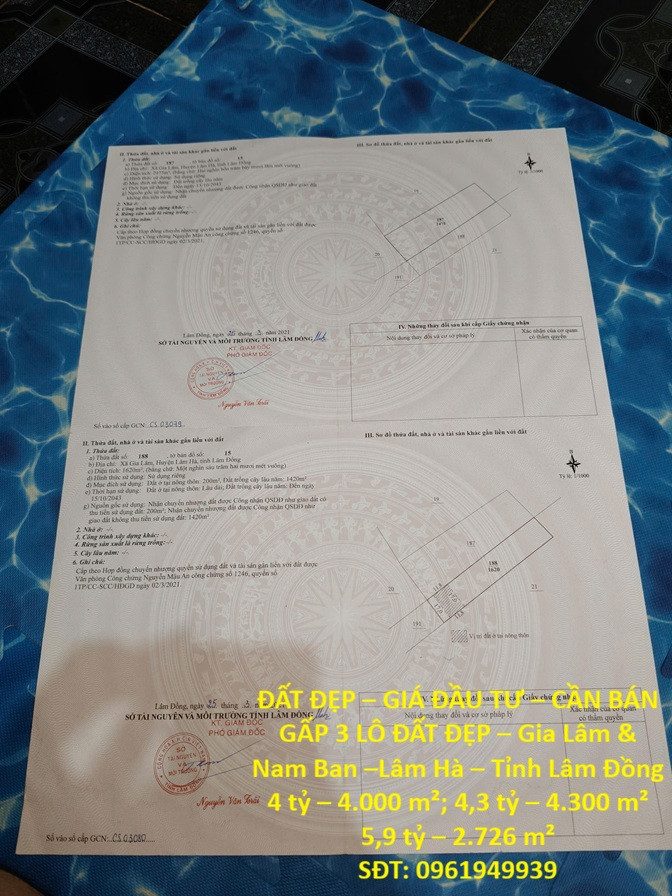 ĐẤT ĐẸP – GIÁ ĐẦU TƯ – CẦN BÁN GẤP 3 LÔ ĐẤT ĐẸP – Gia Lâm & Nam Ban –Lâm Hà – Tỉnh Lâm Đồng