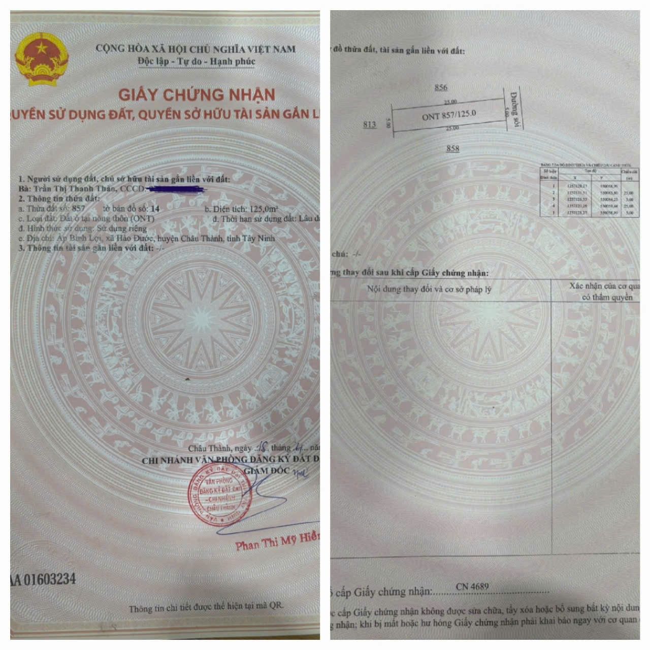 ĐẤT ĐẸP - ĐẦU TƯ SINH LỜI - Chính Chủ  Bán Đất Tại Xã Hảo Đước, Châu Thành, Tây Ninh