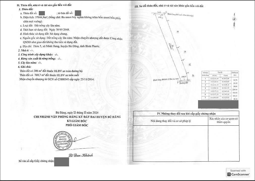 Cần bán 3ha7 giá 15 Tỷ đất tại xã minh hưng cũ