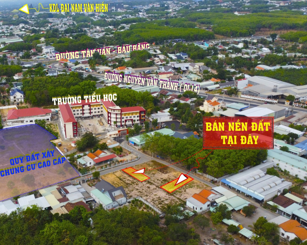 Bán lô đất 100m2 gần trường tiểu học Định Hòa 2 đường nhựa thông thoáng