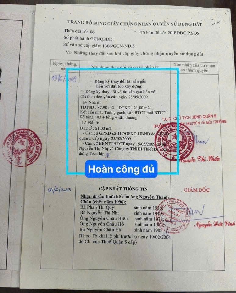 Chính Chủ Bán Nhà Hẻm 119/19/6 Nguyễn Văn Cừ – Giá 7,45 tỷ