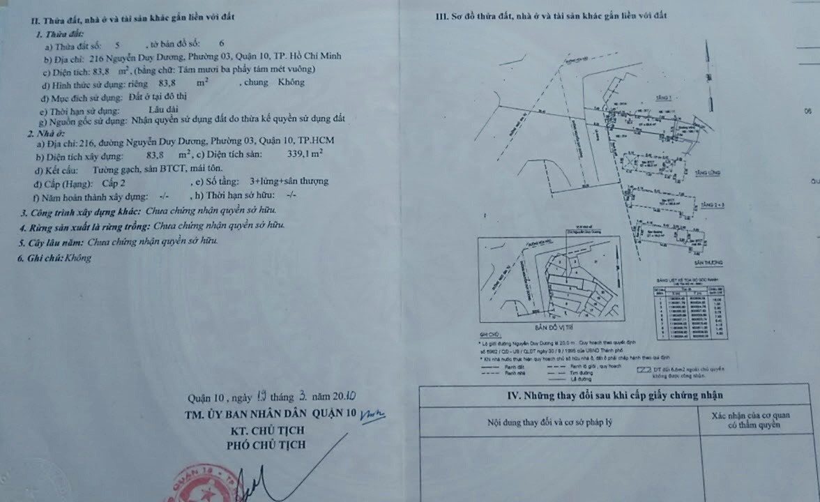 Cần Bán Nhà Mặt tiền 216 Nguyễn Duy Dương – Giá 46 tỷ