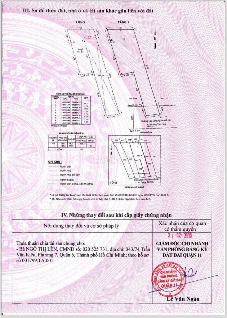Bán Nhà Mặt Tiền 174 Lạc Long Quân, P3, Q11