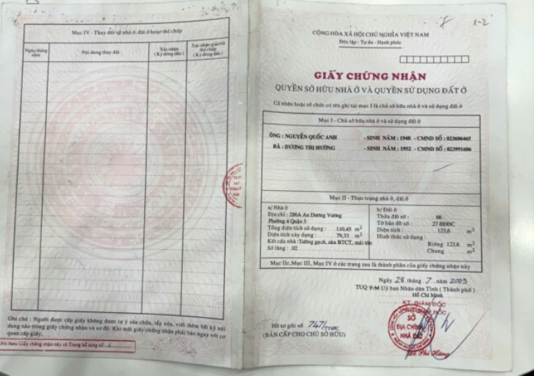Chính Chủ Bán Nhà Mặt tiền 286A An Dương Vương – Giá 75 tỷ