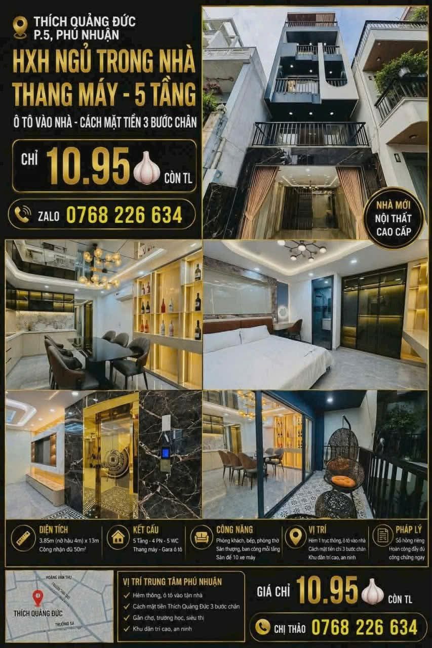 Bán Nhà riêng 50m2 có sẵn 50 m2 thổ cư giá 10.95 tỷ tại - Chọn - Phường 05 Quận Phú Nhuận TP. Hồ Chí Minh