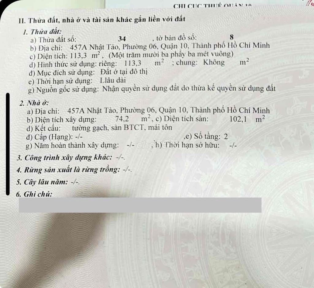 Bán Nhà Mặt tiền 457A Nhật Tảo – Giá 27 tỷ.