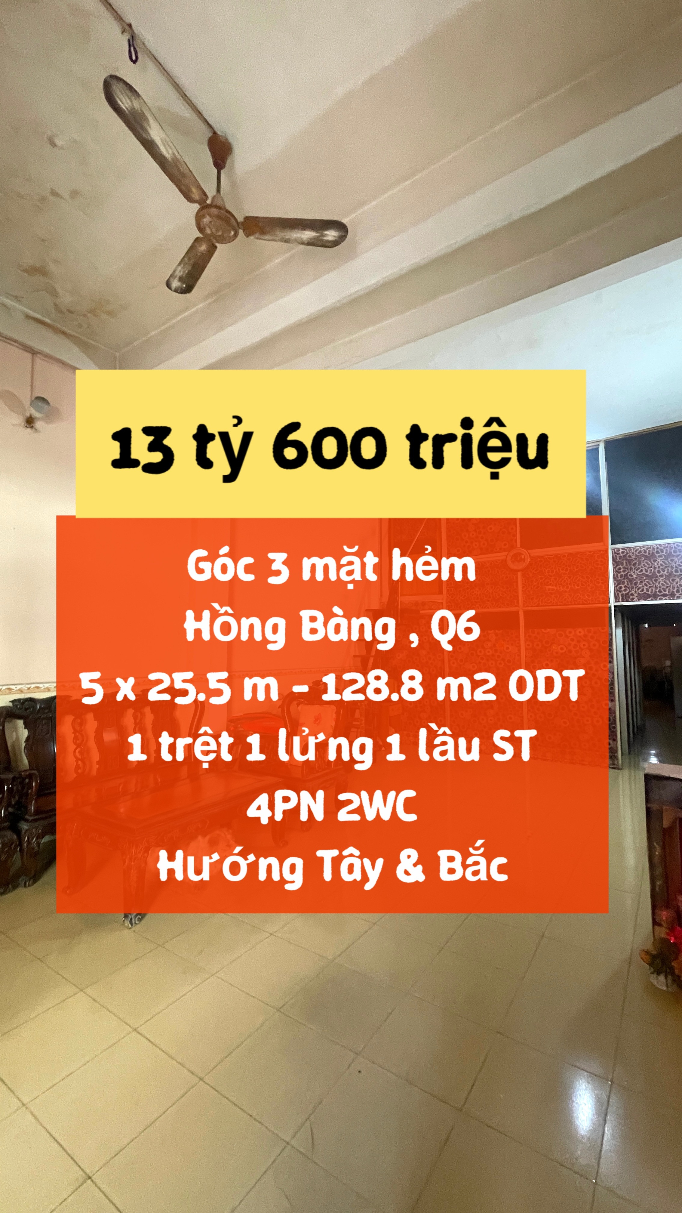 Căn góc 3 mặt tiền hẻm Hồng Bàng giá 13.6 tỷ !