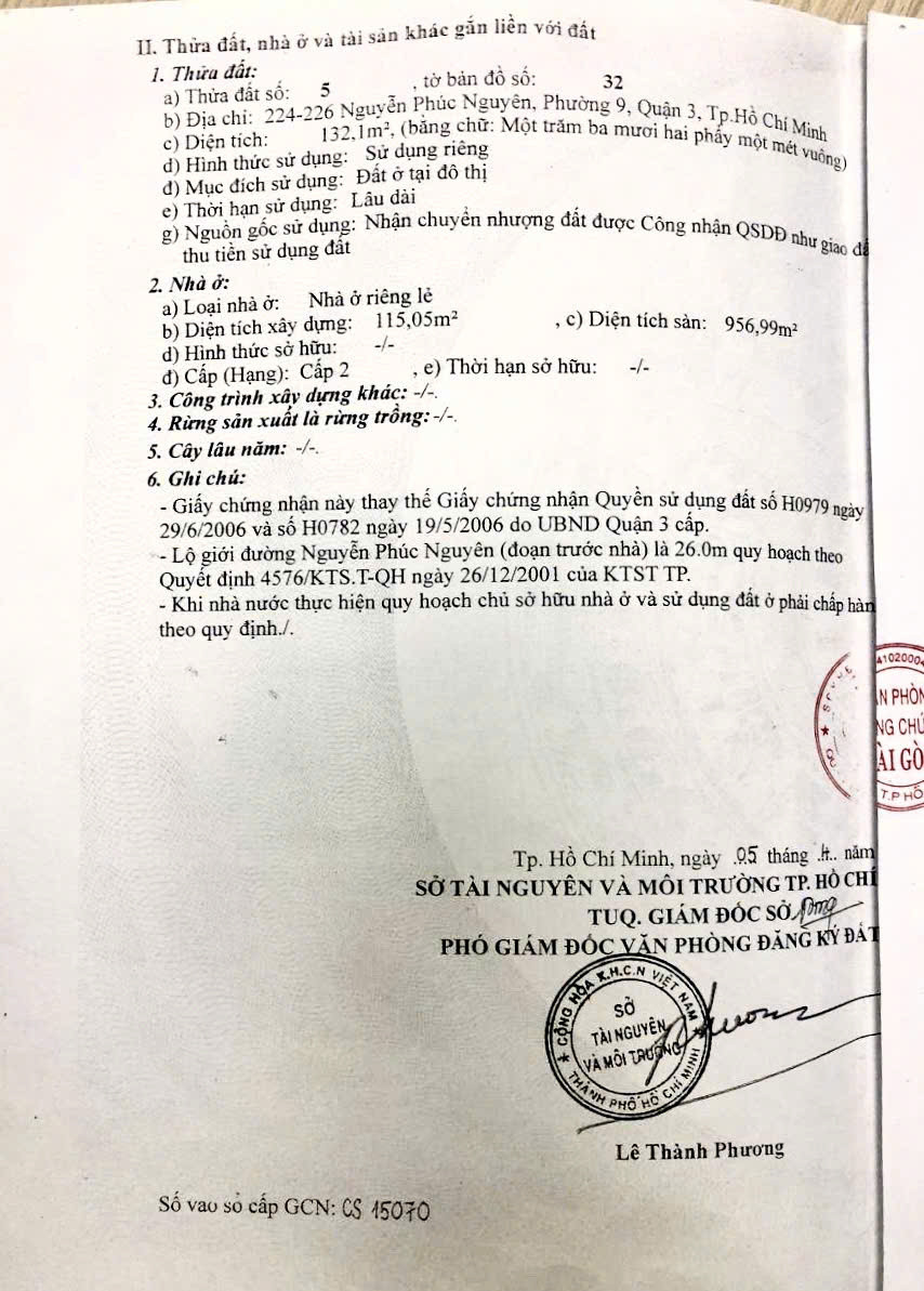 Bán nhà Nguyễn Phúc Nguyên, Phường 9, Quận 3 – Giá 65 tỷ