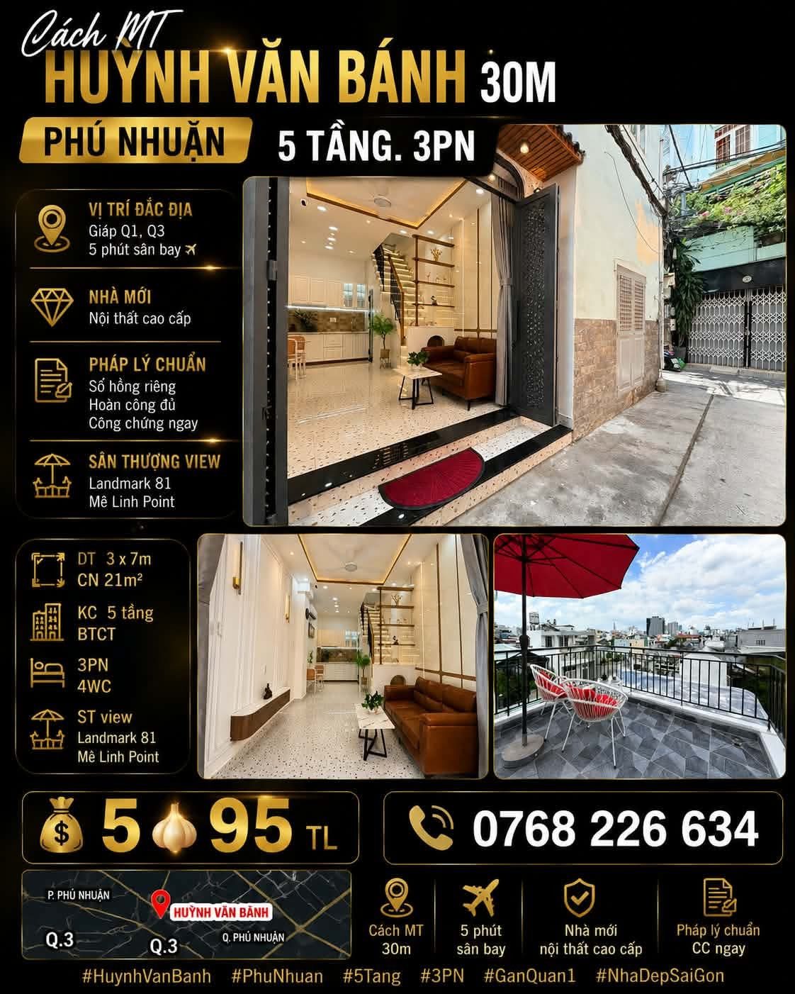 Bán Nhà riêng 21m2 có sẵn 21 m2 thổ cư giá 5.95 tỷ tại - Chọn - Phường 09 Quận Phú Nhuận TP. Hồ Chí Minh