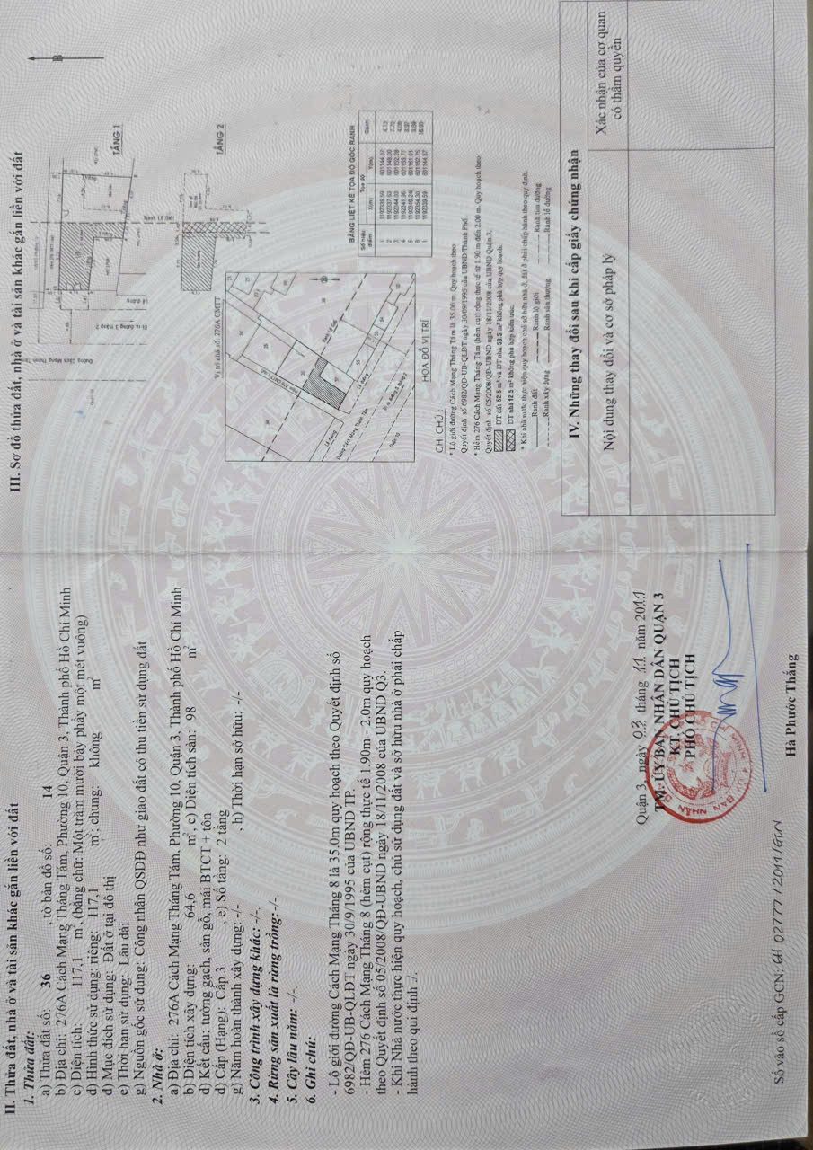 Chính Chủ Bán Nhà Hẻm 276A+276/1 CMT8 – Giá 65 tỷ