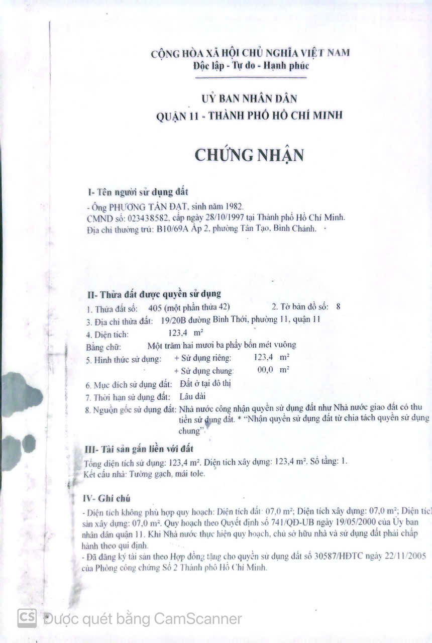 Bán Nhà Hẻm 19/20B Bình Thới, P11, Q11