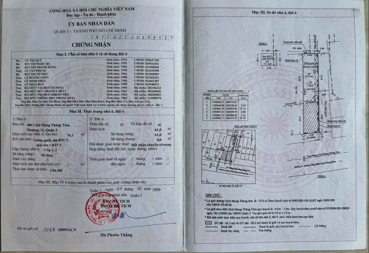 Bán nhà 400-402 CMT8, P. 11, Q.3 – Giá 90 tỷ