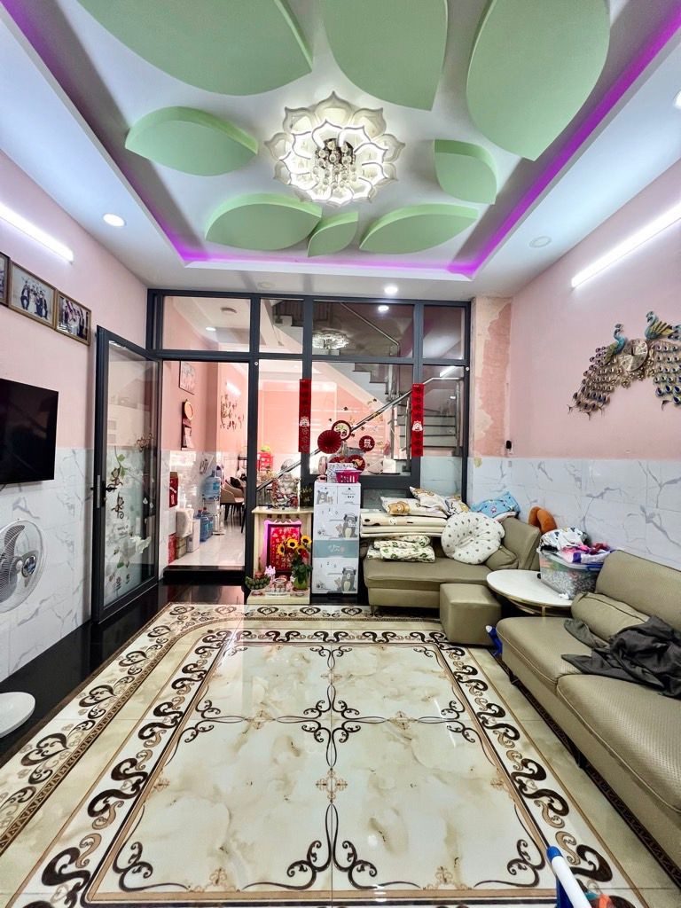 BÁN NHÀ BÀ HOM 63M2 4 TẦNG 4PN 5WC 7.5 TỶ HẺM XE HƠI NHỰA 6M GẦN CHỢ PHÚ LÂM