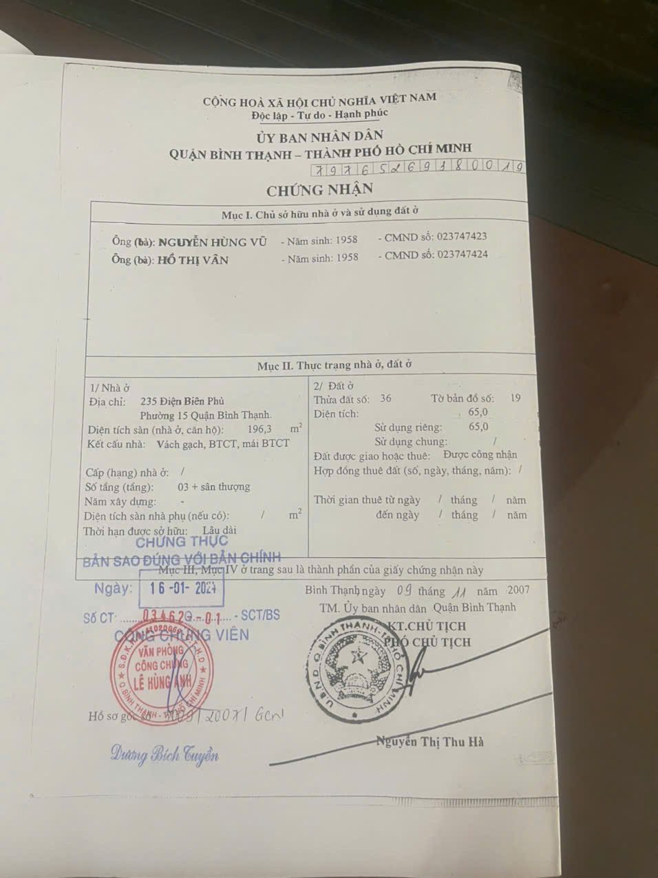 Cần Bán Gấp Nhà Mặt tiền 235 Điện Biên Phủ