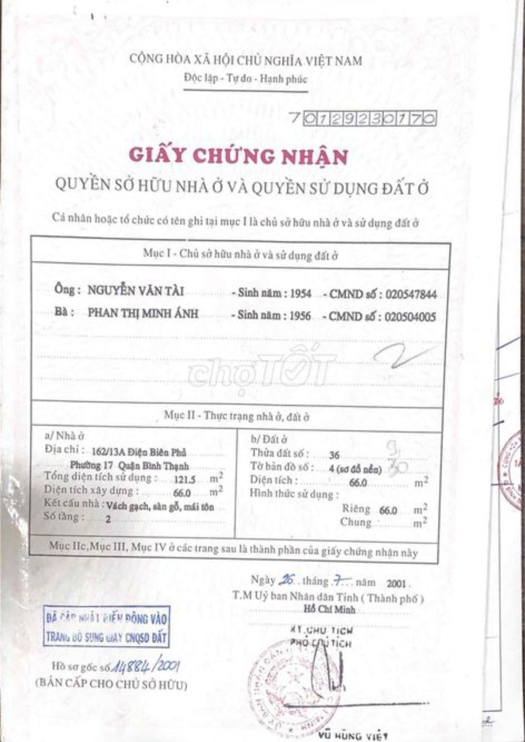 Nhà Đất 162/13A đường Điện Biên Phủ Phường 17 Quận Bình Thạnh