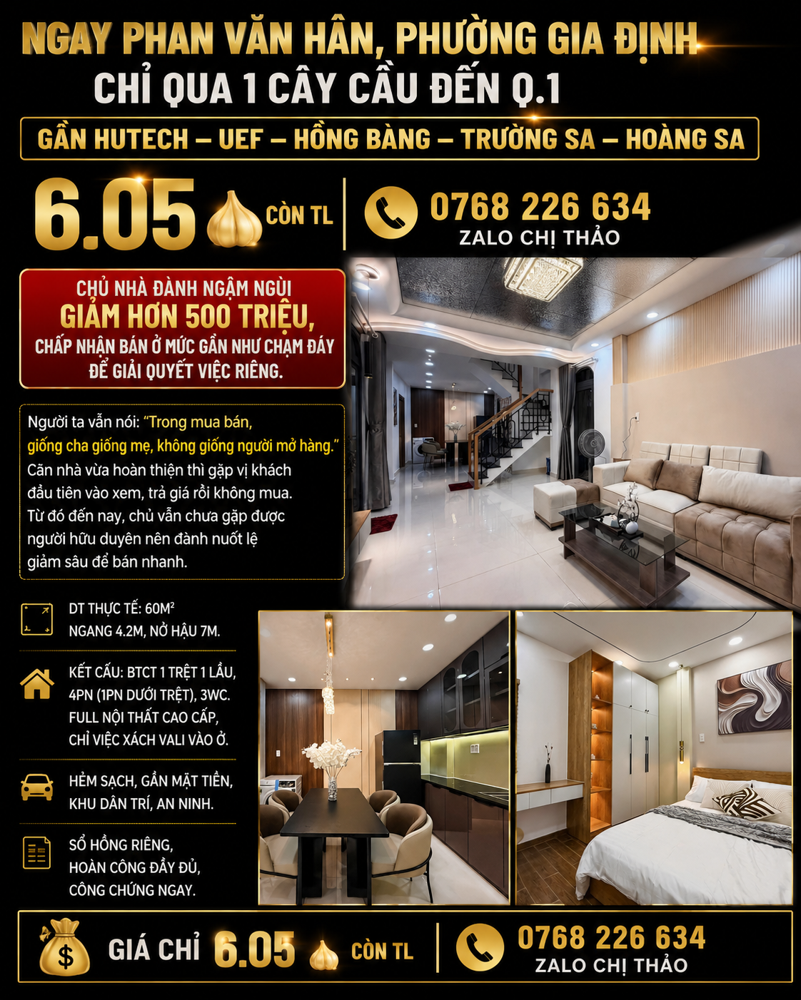CHỦ NHÀ ĐÀNH NGẬM NGÙI GIẢM HƠN 500 TRIỆU, CHẤP NHẬN BÁN GẦN NHƯ CHẠM ĐÁY ĐỂ GIẢI QUYẾT VIỆC RIÊNG.