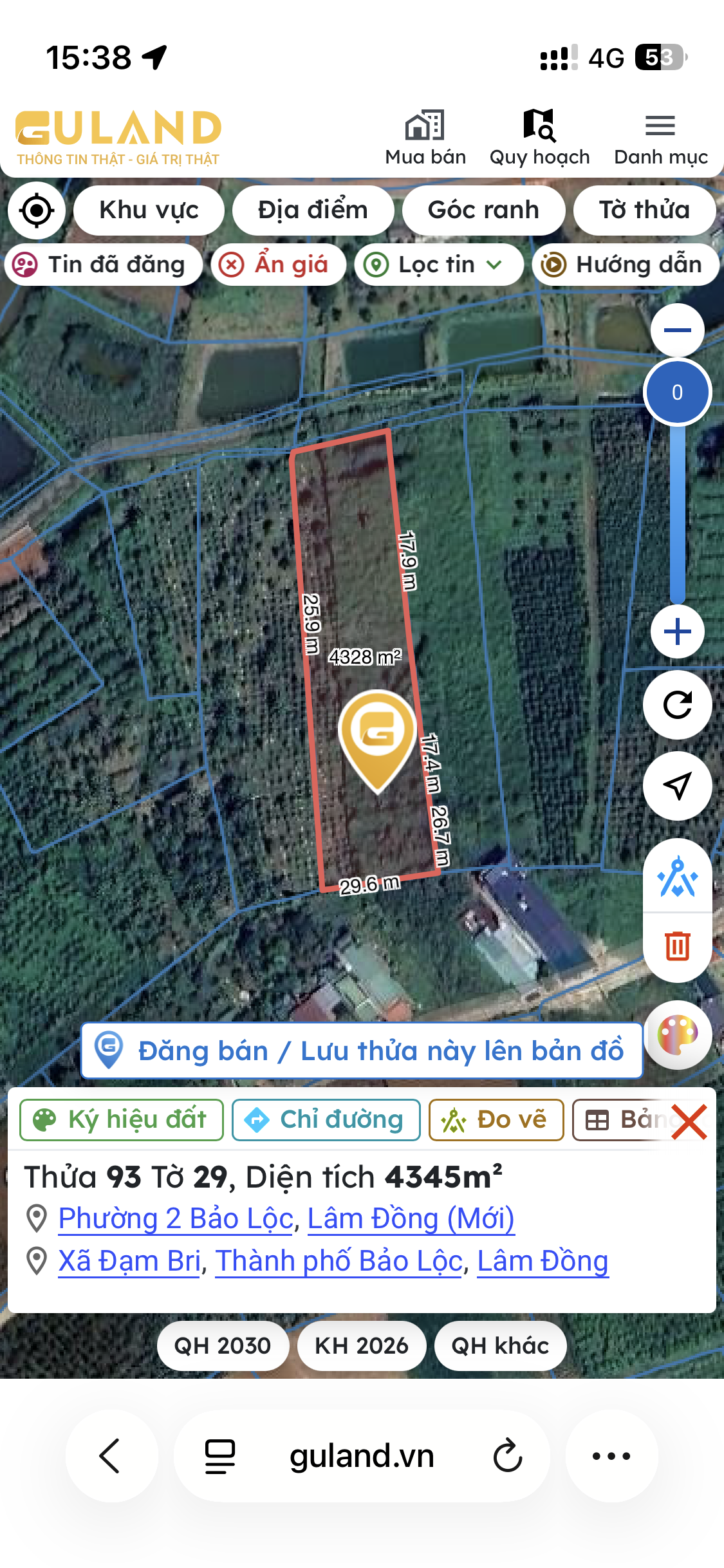 Bán Đất 7202m² thổ cư 400m² giá 9.7 tỷ tại Phường 2 Bảo Lộc Lâm Đồng