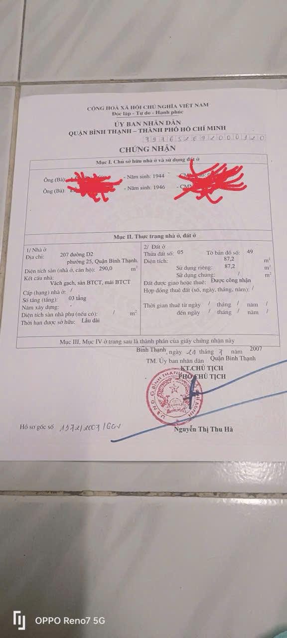 Chính Chủ Bán Nhà Mặt tiền 207 Nguyễn Gia Trí – Giá 60 tỷ