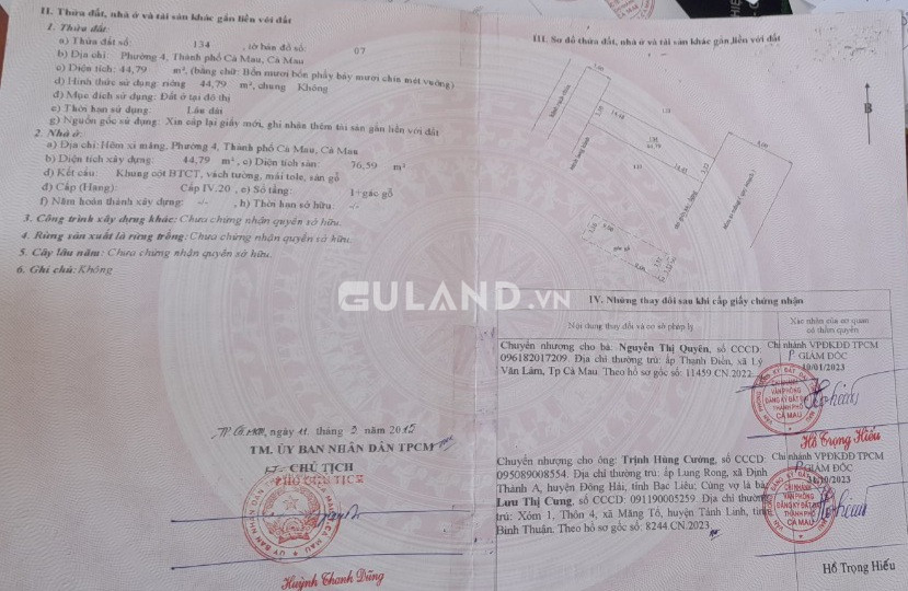 Bán nhà 1 Trệt 1 lầu Tp Cà Mau