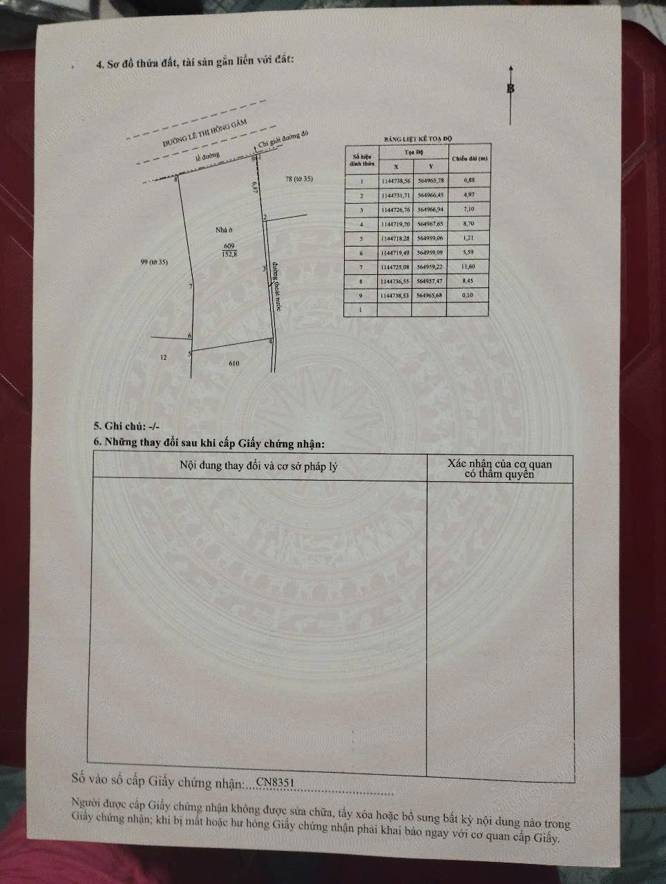 Bán đất kèm nhà cấp 4 mặt tiền ngang 8.55m Lê Thị Hồng Gấm, P6, TP. Mỹ Tho