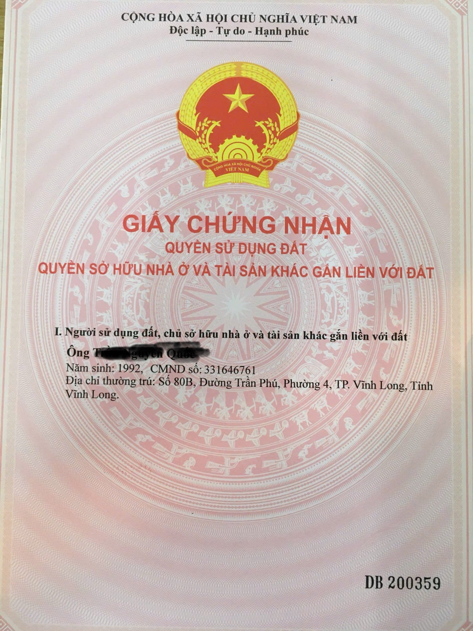 Cần bán gấp lô đất ở full thổ cư Phường 9 TPVL