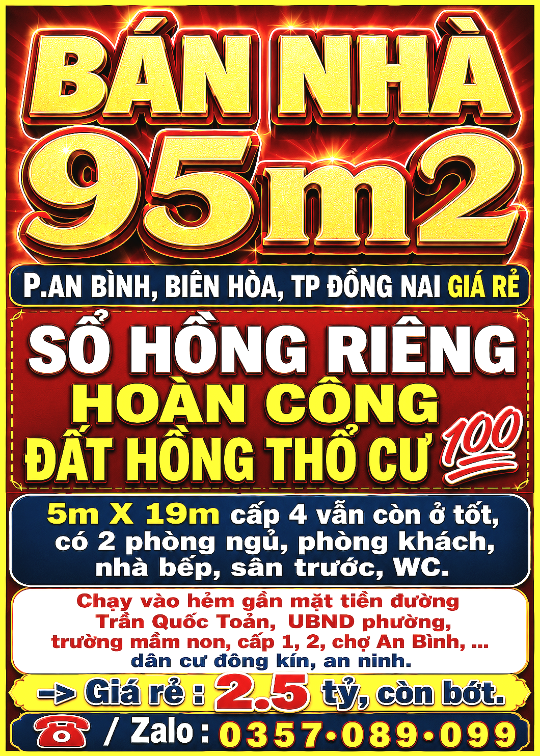BÁN NHÀ P.AN BÌNH, TP ĐỒNG NAI, GIÁ RẺ, SỔ HỒNG RIÊNG HOÀN CÔNG THỔ CƯ 💯
