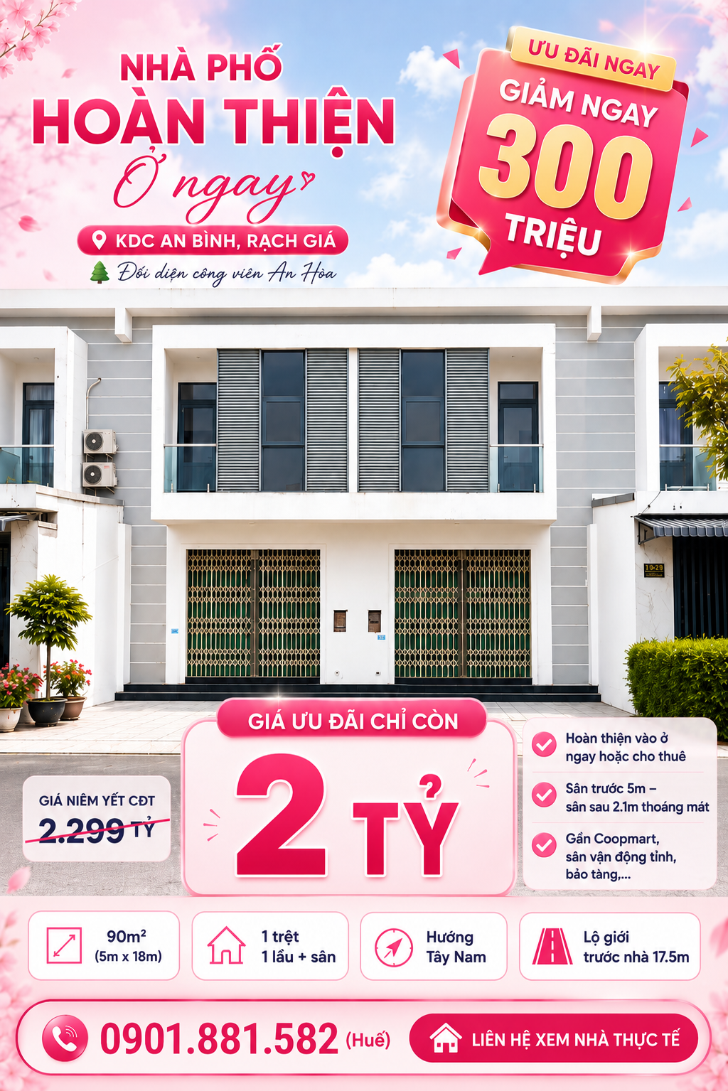 CHỈ 2 TỶ CÓ NHÀ ĐẸP 90M2 Ở NGAY KDC AN BÌNH, RẠCH GIÁ