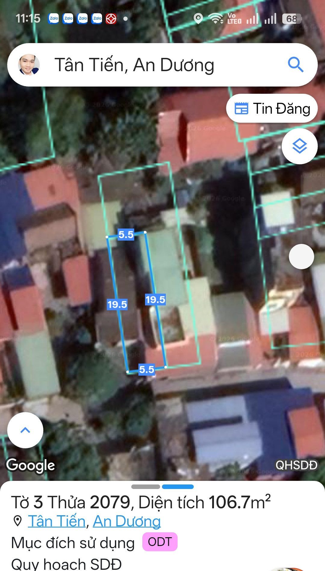 07/02/2026.Bán đất 106m² full thổ cư ngang 5,7m giá 2.7 tỷ tại Phường An Dương. An Hưng. Liên hệ 0362558882.
