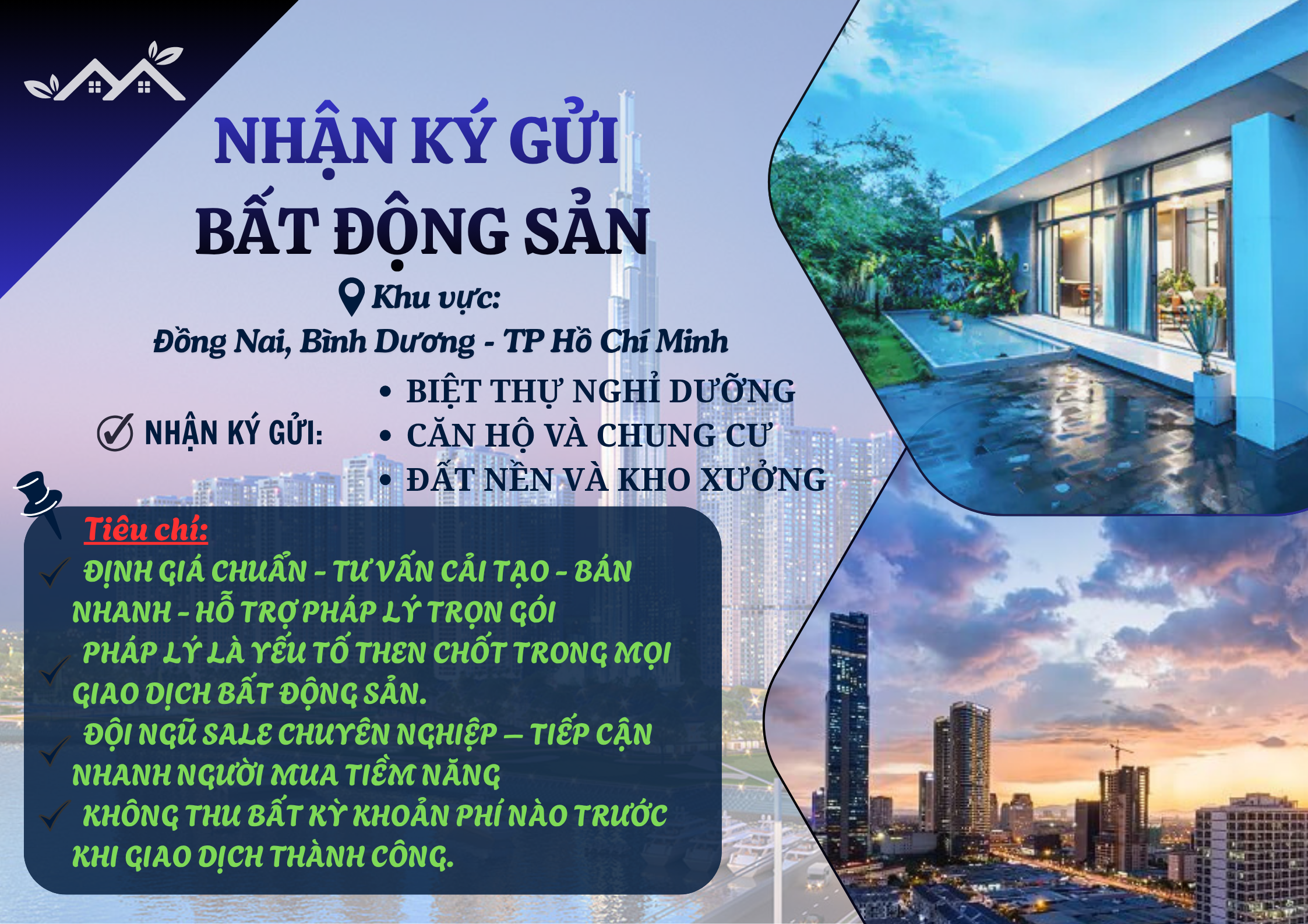 NHẬN KÝ GỬI VÀ MUA BÁN NHÀ & ĐẤT TP HCM, BÌNH DƯƠNG, ĐỒNG NAI
📲 Liên hệ ngay 0778592481