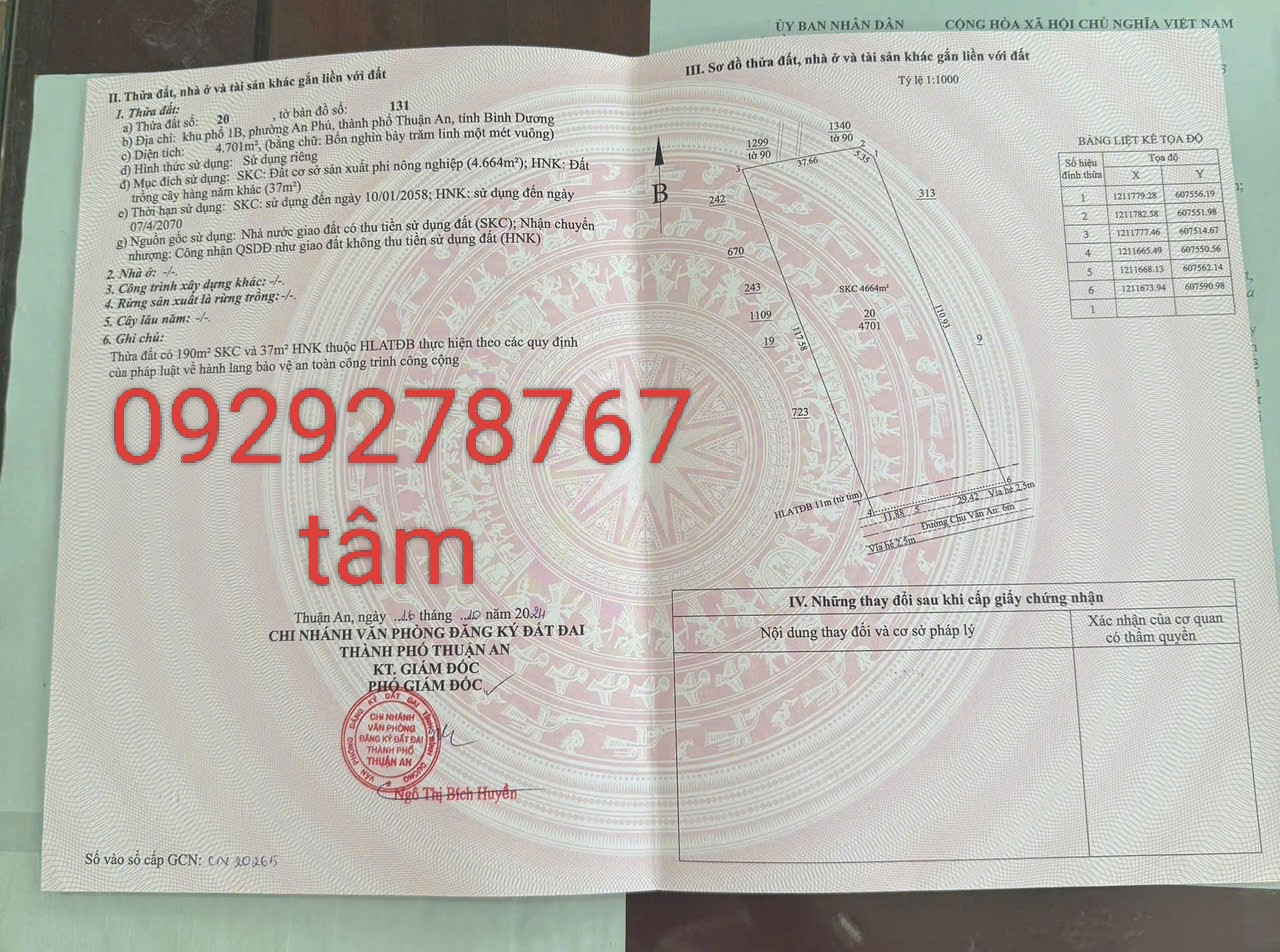 BÁN LÔ ĐẤT SKC CÓ SẴN 1000M2 NHÀ XƯỞNG MẶT TIỀN ĐƯỜNG CHU VĂN AN PHƯỜNG AN PHÚ THUẬN AN BÌNH DƯƠNG